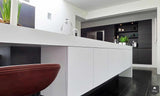 Greeploos wit kookeiland met corian blad-Keukenarchitectuur Midden Brabant-alle,Keuken-OBLY