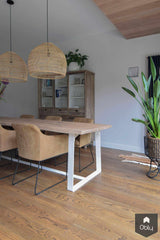 Handgemaakte massief eiken tafel-Metalstuff-alle,Eetkamer-OBLY