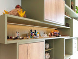 Houten hoge vakkenkast-Hout en Vorm-Woonkamer-Hoge houten vakkenkast-OBLY