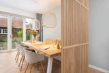 Houten roomdivider in karakteristieke woning-Houten roomdivider-alle,Keuken,Woonkamer-Houten roomdivider in karakteristieke woning -OBLY