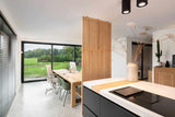 Houten roomdivider tussen kookeiland en eettafel-Houten roomdivider-alle,Keuken-OBLY