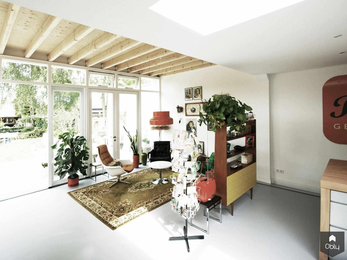 Interieur Woonhuis-Jan Couwenberg Architectuur-alle,gietvloer interieur,interieur woonhuis,jaren 30 woning,modern interieur,open balken plafond,renovatie interieur,Woonkamer,woonkeuken ontwerp-OBLY