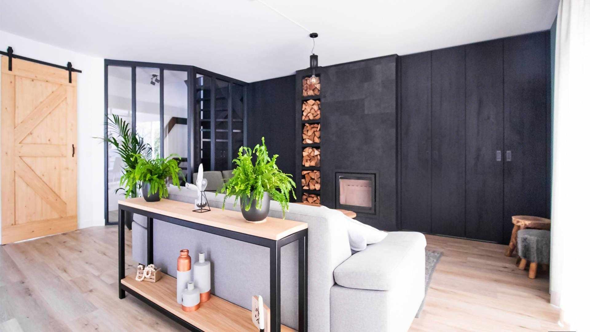 Interieurontwerp op maat met haardkast-NM ontwerp-alle,Haardkast,Interieurontwerp,Keuken,Maatwerk interieur,Maatwerk meubels,Moderne inrichting,Open indeling,Rustig interieur,Sfeervol wonen,Woonkamer-Interieurontwerp op maat met haardkast | OBLY.com-OBLY