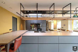 Keuken met geïntegreerde tafel en blauwstaal-Dosis Keuken & Interieur-alle,Keuken-OBLY