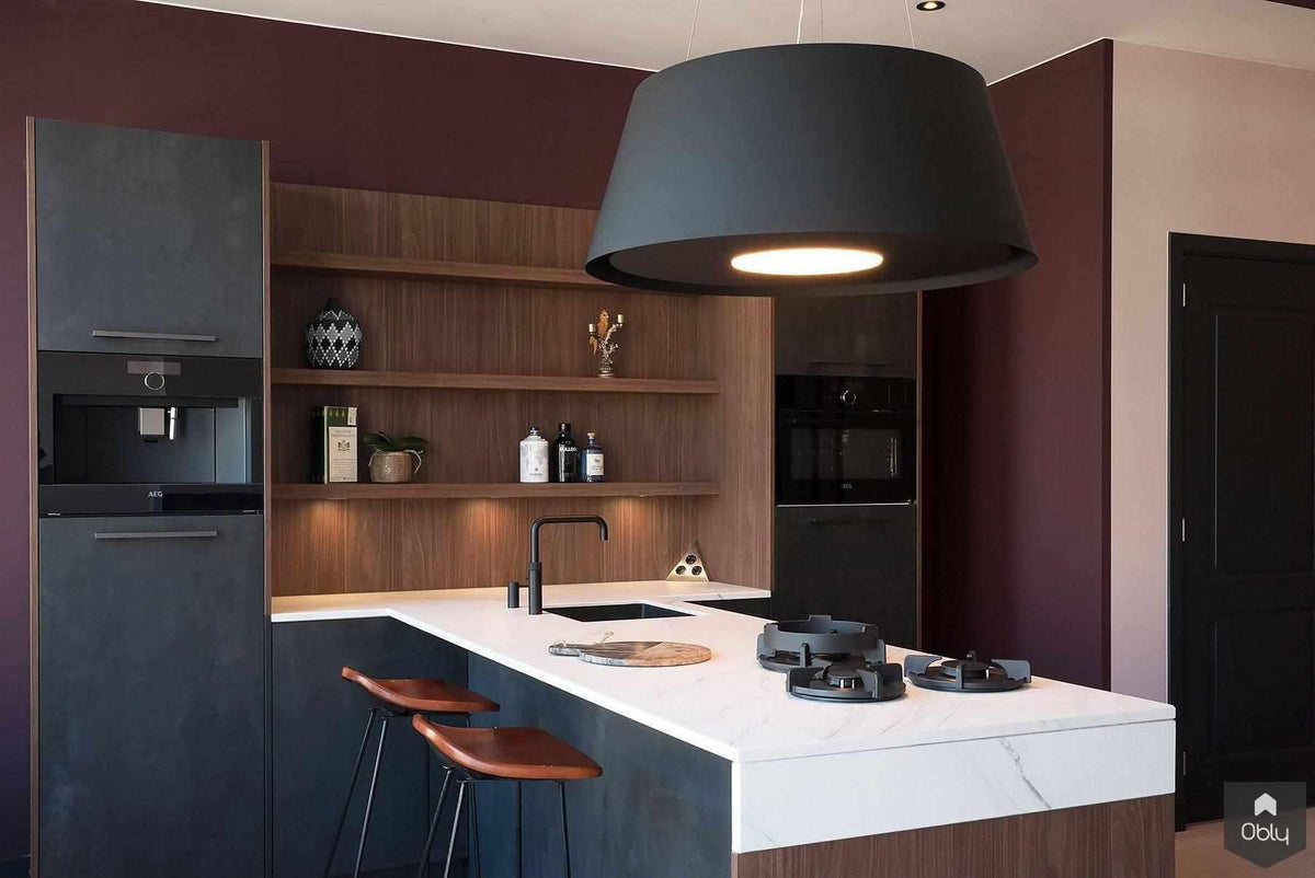 Keuken van blauwstaal en walnoot hout-Kitchenstudio-alle,Keuken-Keuken van blauwstaal en walnoot hout | OBLY.com-OBLY