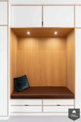 Maatwerk kast van berken multiplex en eiken fineer-Studio Jasper-alle,Entree hal trap-OBLY