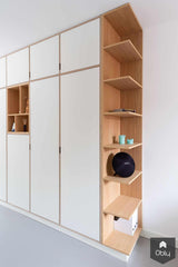 Maatwerk kast van berken multiplex en eiken fineer-Studio Jasper-alle,Entree hal trap-OBLY