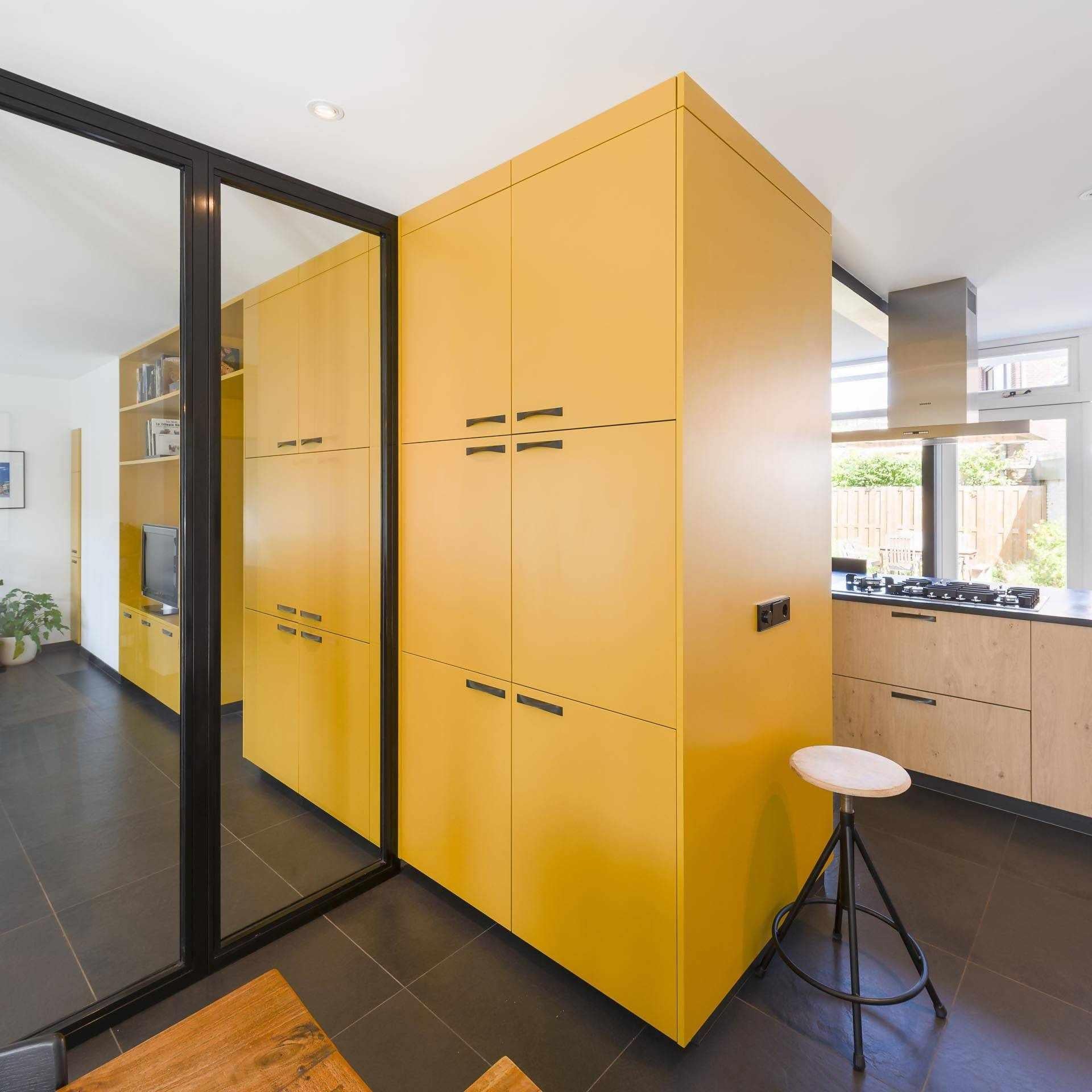 Meubel als verbinding-D11 Architecten-kleuraccent,moderne woning,opbergruimte,verbindend meubel,Woonkamer-OBLY