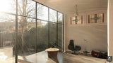 Minimalistische stalen pui in jaren 20 woning-DdP-Architectuur-alle,Keuken,keuken met lichtinval,lichte woonkamer,moderne keuken,open keuken woonkamer,woonkamer met veel licht-OBLY