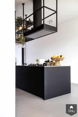 Moderne keuken van mat zwart en houten elementen-Robert Tediek Keukens & Interieur-alle,Keuken-OBLY