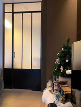 Stalen deur met kathedraal glas-Stalendeurenhuys-woonkamer-Stalen taatsdeur met kathedraal glas-OBLY