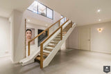Steektrap glazen balustrade glijbaan-Van Bruchem Staircases-alle,Entree hal trap-OBLY