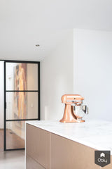 Stijlvolle leefkeuken met koperkleurig eiland-Keukenstudio Stormink-alle,Keuken-OBLY