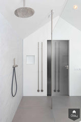 Stoere witte badkamer met zwarte accenten-Fors design badkamers-alle,Badkamer-OBLY