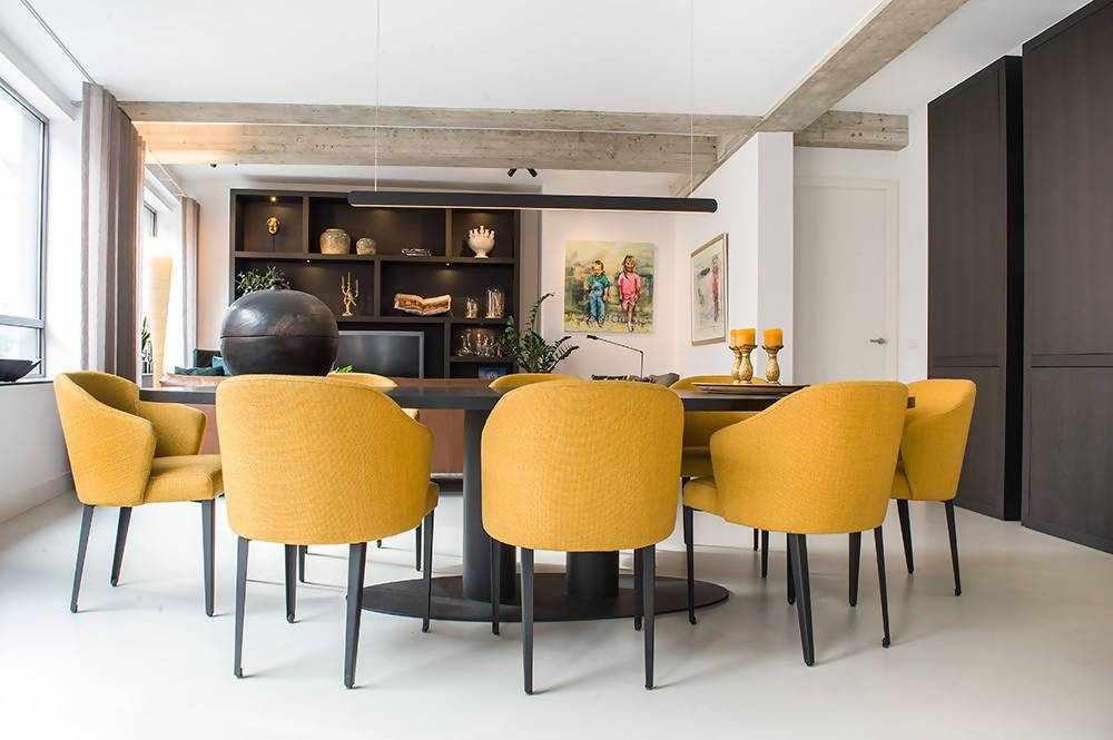 Strak kleurrijk appartement-PW Interiors-Breda interieur,Contrasterende kleuren,Hedendaags design,Kleurrijk appartement,Luxe materialen,Stijlvol appartement,Woonkamer-Strak kleurrijk appartement -OBLY