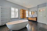Strakke moderne inrichting-Stijn de Ruyter Interieurarchitectuur-badkamer ontwerp,contrast,hout,Interieur,interieur design,lichte kleuren,minimalistisch,modern interieur,moderne keuken,persoonlijke accenten,rvs keuken,tegels,warme materialen-Strakke moderne inrichting-OBLY