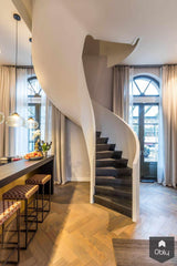 Twee wenteltrappen in Rijksmonument-Van Bruchem Staircases-alle,Entree hal trap-OBLY