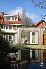 Uitbouw woning-StrandNL architectuur en interieur-Aanbouw,alle,glaspartijen,meer leefruimte,moderne aanbouw,uitbouw woning,woning uitbreiding-Moderne uitbouw woning met grote glaspartijen-OBLY