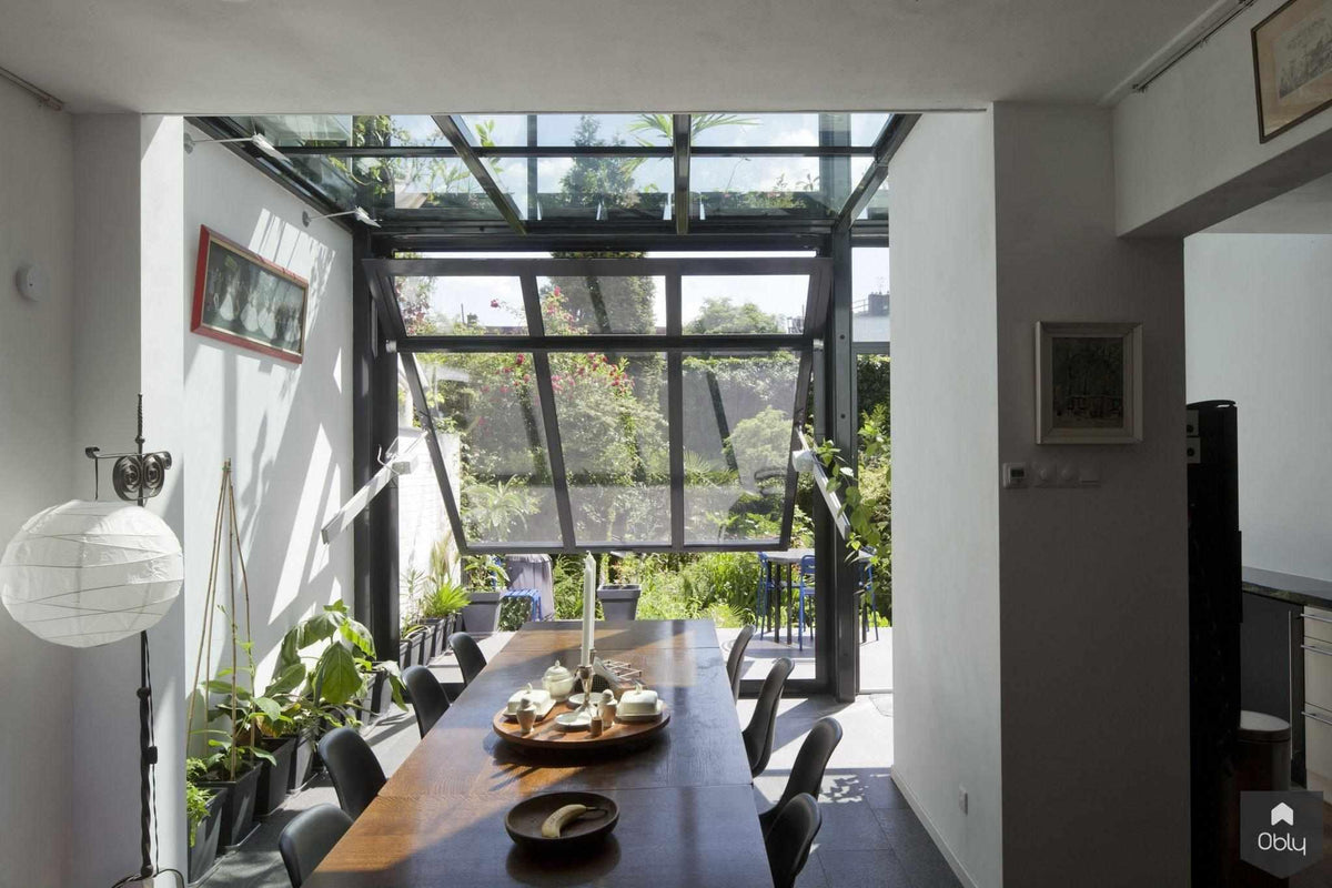 Uitbreiding jaren 30 huis met glazen aanbouw-HOYT Architecten & Bouwmanagers-Aanbouw,alle,glazen aanbouw jaren 30 woning,glazen pui twee verdiepingen,glazen tuinkamer uitbouw,glazen tussenverdieping woning,herenhuis,jaren 30 woning,lichtstraat aanbouw,moderne aanbouw jaren 30 huis,uitbouw herenhuis glas-OBLY