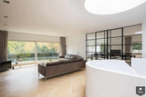 Verbouwing en inrichting villa-Terstal Interieurarchitectuur-alle,Entree hal trap,glazen tussenwand,luxe inrichting,moderne villa,radiatorombouw,stijlvolle leefruimte,Tags: villa renovatie,trap ontwerp-OBLY