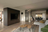 Verbouwing met zichtlijnen-Elke Speck interieurontwerp-donkere houttinten,kamer ensuite meubels,luxe woonkamerinrichting,maatwerk interieurdesign,maatwerk tv meubel,moderne woningverbouwing,open leefruimte,stijlvolle woonarchitectuur,verbouwing met zichtlijnen,Woonkamer-Verbouwing met zichtlijnen-OBLY