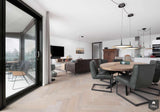 Visgraat vloer met vloerverwarming in licht appartement-The Woodstore-alle,Woonkamer-OBLY