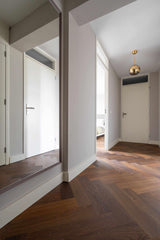 Visgraatvloer gerookt op vloerverwarming-Vloerenhuis Amsterdam-Slaapkamer-Gerookt visgraatvloer op vloerverwarming-OBLY