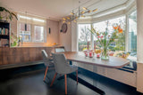 Warme functionele gezinskeuken-Huisvanbinnen-Farrow and Ball keuken,functionele woonkeuken,gezellige eetkeuken,keuken,luxe L keuken,maatwerk keukenontwerp,moderne gezinswoning,stijlvolle keukeninrichting,walnoten eettafel,warme gezinskeuken-Warme functionele gezinskeuken-OBLY