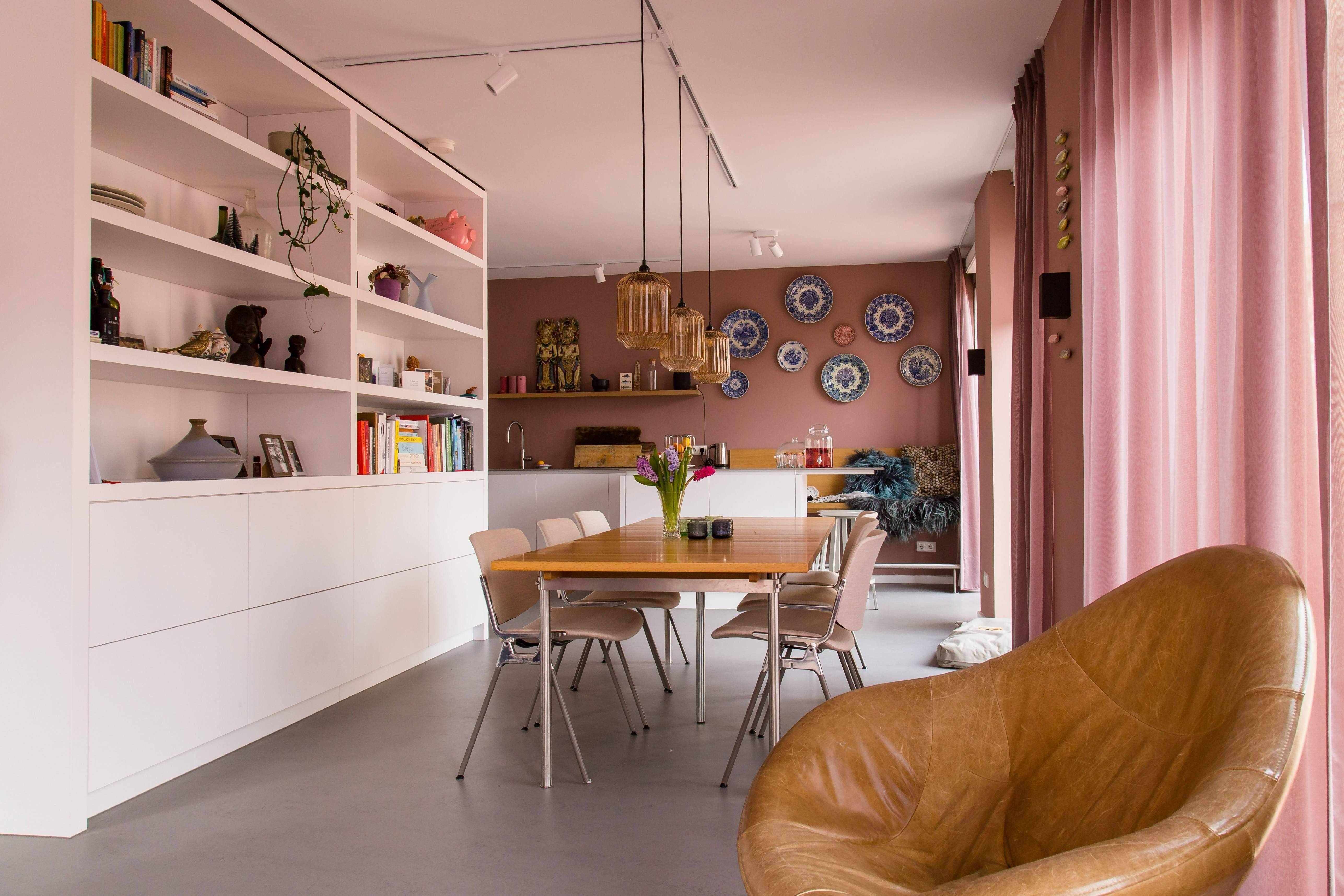 Wonen en werken in een ruimte-Maatwerk Concept-Eetkamer,Interieur,Keuken,Multifunctionele ruimte,Stadsappartement,Werkplek thuis,Woonkamer-Maatwerk wonen en werken in een ruimte-OBLY