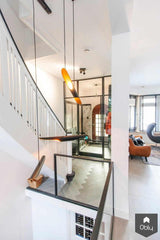 Zwarte leefkeuken met vide in jaren 30 woning-Jaren 30 architect-alle,Keuken,Tuinen,Woonkamer-Zwarte leefkeuken met vide in jaren 30 woning | OBLY.com-OBLY