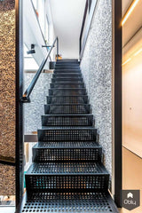 Zwevende stalen trap en geperforeerd stalen trap-Van Bruchem Staircases-alle,Woonkamer-OBLY