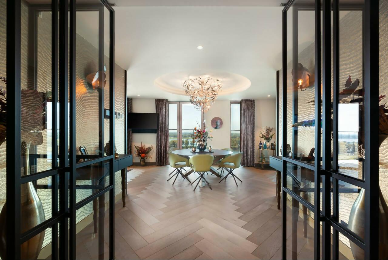 Stijlvol en elegant interieur in penthouse