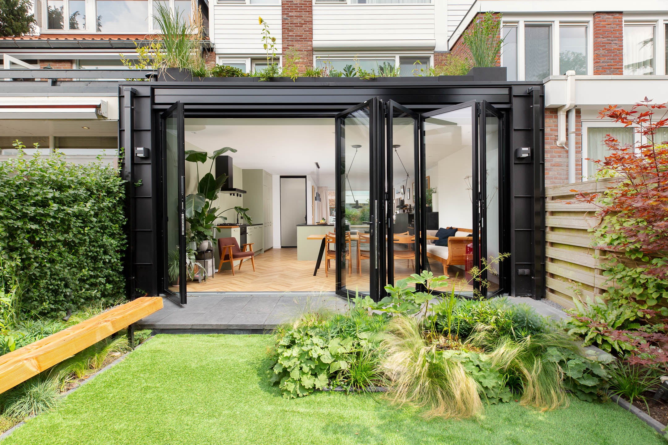 Aanbouw met vouwwand 