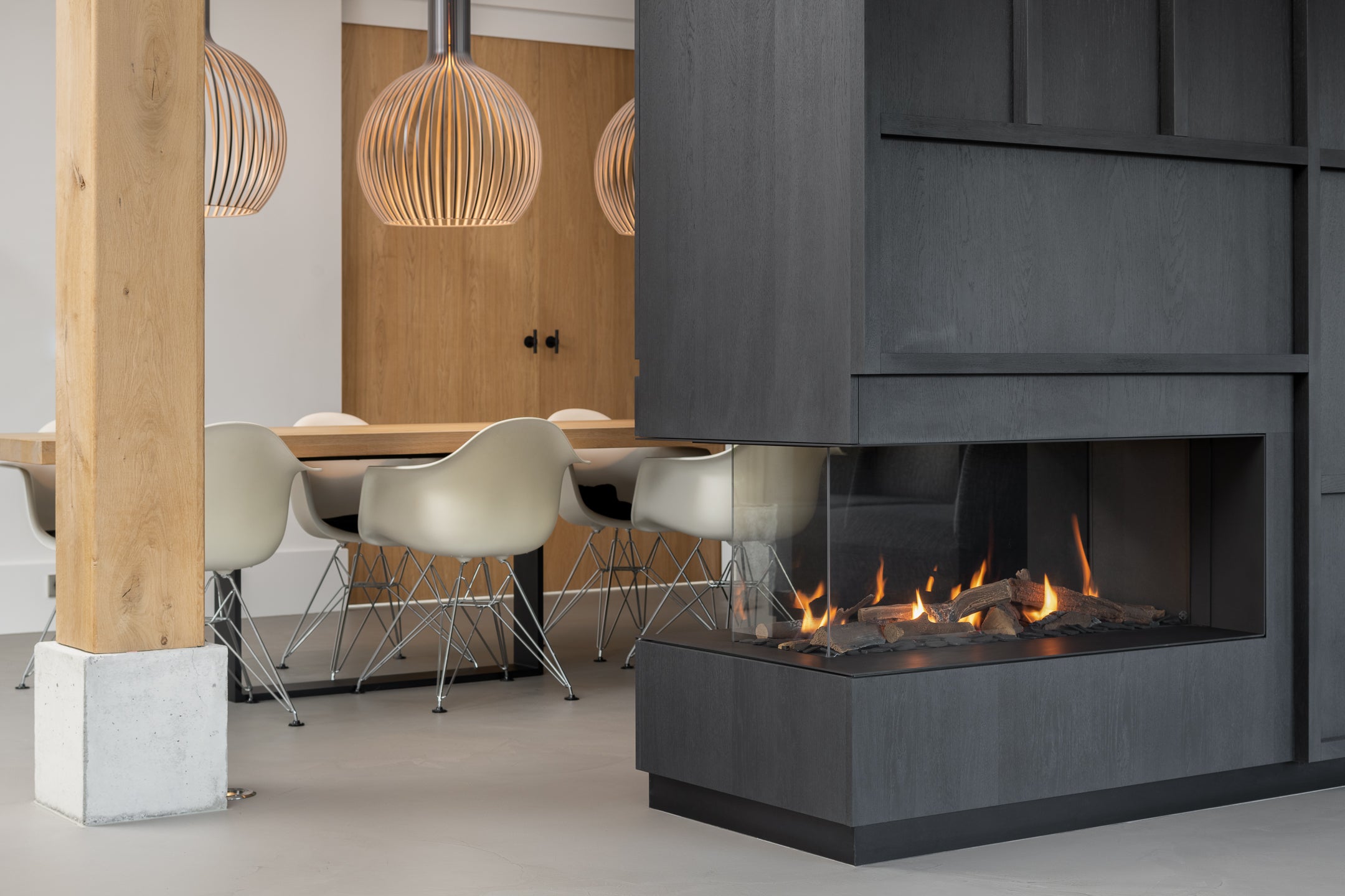 Haard als roomdivider