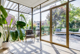 Bronzen stalen kozijnen & houten gevelbekleding-JAREN 30 ARCHITECT-interieur ontwerp,leefkeuken,moderne aanbouw,renovatie,stalen kozijnen,woning uitbreiding-Renovatie jaren 30 woning met moderne aanbouw-OBLY