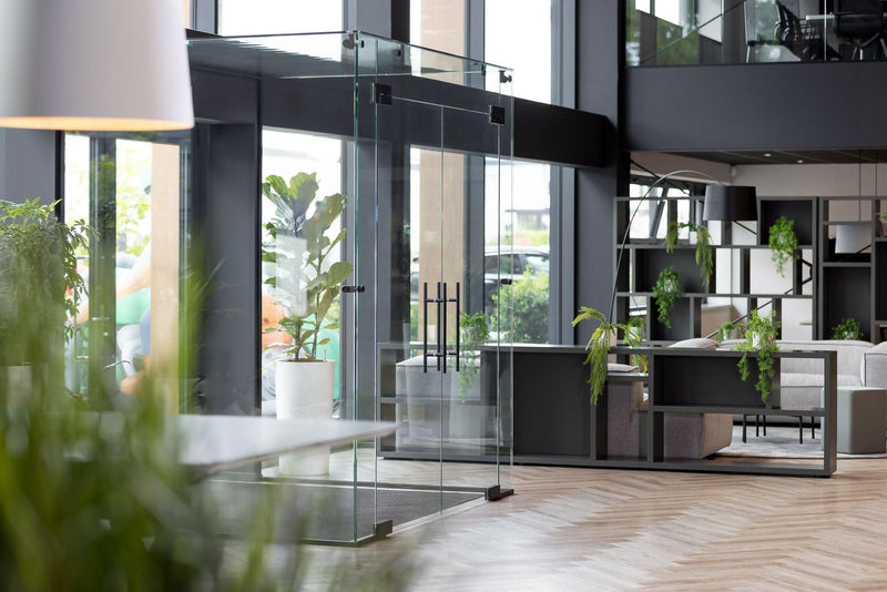 Een glazen entree en glazen trapbalustrades-Overveld Glas-Entree/Hal/Trap-Glazen Entree, Vergaderruimtes & Trapbalustrades -OBLY
