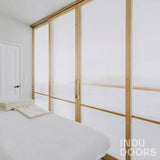 Eiken afscheidingswand met ribglas-INDU DOORS-Aanbouw,eikenhout,Entree,hal,modern design,ribglas,scheidingswand,schuifdeur,trap-Eiken afscheidingswand met ribglas-OBLY