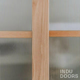 Eiken afscheidingswand met ribglas-INDU DOORS-Aanbouw,eikenhout,Entree,hal,modern design,ribglas,scheidingswand,schuifdeur,trap-Eiken afscheidingswand met ribglas-OBLY