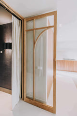 Indu Doors dubbele eiken deur met glas organische vorm-INDU DOORS-dubbele deur,eikenhout,glazen deur,luxe afwerking-Dubbele eiken deur met glas organische vorm-OBLY