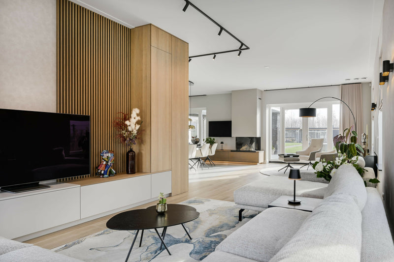 Interieurontwerp nieuwbouw villa-CM Interieurarchitecten-woonkamer-Nieuwbouw villa met slimme indeling en eigentijdse stijl-OBLY