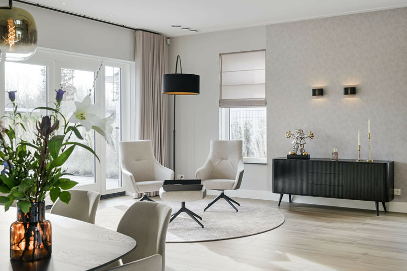 Interieurontwerp nieuwbouw villa-CM Interieurarchitecten-woonkamer-Nieuwbouw villa met slimme indeling en eigentijdse stijl-OBLY