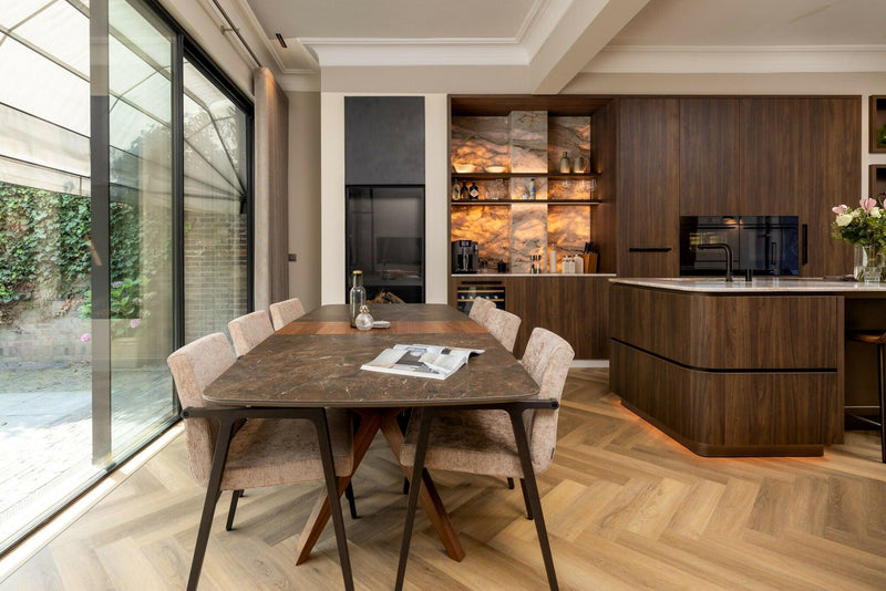 Keuken en Werkkamer Bergen op Zoom-OBLY-Luxe notenhouten keuken-OBLY