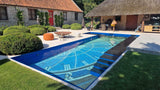 Landelijke Tuin met Verouderde Travertin Apulia Ivory-Van den Heuvel & Van Duuren-landelijke tuin,luxe tuin ontwerp,Tuin,tuin met zwembad,tuin met zwembad en terras,zwembad met natuursteen-OBLY