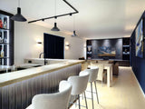 Luxe Cinewall en Bar met Eiken Fineer in Taj Mahal Stijl-Anselm Oome Interieurbouw-bar,cinewall,design verlichting,eiken,eiken fineer,ingebouwde speakers,modern interieur,tv wand,wandmeubel.-OBLY