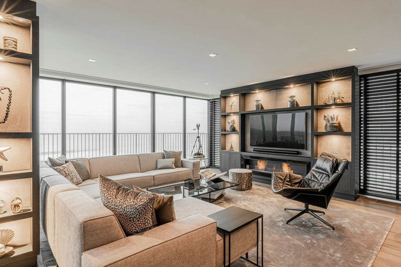 Luxe Interieur met Uitzicht op Zee-OBLY-Keuken,Villa,Woonkamer-OBLY
