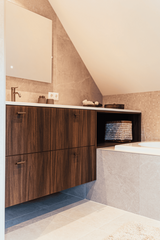 Luxe en Warm Maatwerk Badkamerinterieur-struijkinterieur-Badkamer-Luxe Maatwerk Badkamer met Warme Houttinten -OBLY