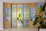 Maatwerk Wandkast met Ensuite Schuifdeur | Witteveen Interieurbouw-WITTEVEEN MEUBEL & INTERIEURBOUW-ensuite schuifdeur,maatwerk wandkast,moderne woonkamer,opbergkast op maat,tv wand op maat-OBLY