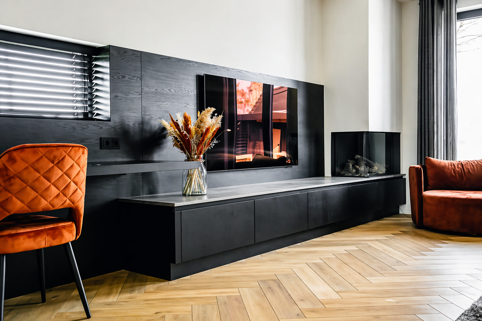 Maatwerk interieur met keuken, kasten en entree-OBLY-EntreeMeubel,Houtafwerking,InterieurOpMaat,Kastenwand,Kookeiland,MaatwerkInterieur,ModerneKeuken-Maatwerk interieur met keuken en kasten | Interieur-OBLY