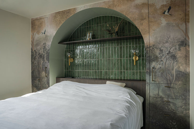 Maatwerk slaapkamer met boognis en geïntegreerde opbergruimte-BVDK maatwerk-Geïntegreerde kasten,Maatwerk slaapkamer,Slaapkamer-Maatwerk Boognis met Geïntegreerde Kasten in Slaapkamer-OBLY