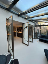 Maatwerk stalen glazen deur met rond detail-boermetaal-Woonkamer-OBLY